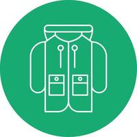 Rain Coat Line Multi Circle Icon vector