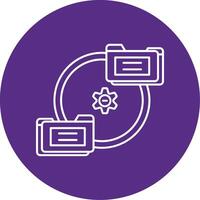Files Exchange Line Multi Circle Icon vector