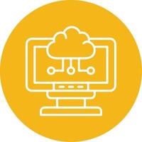 Cloud Computing Line Multi Circle Icon vector