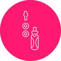 Screwdriver Line Multi Circle Icon vector