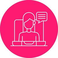 Virtual Meeting Line Multi Circle Icon vector
