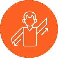Parallel Arm Line Multi Circle Icon vector