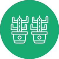 Cactus Line Multi Circle Icon vector