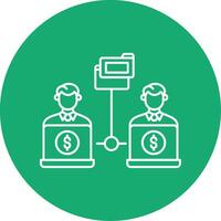 Remote Access Of Files Line Multi Circle Icon vector