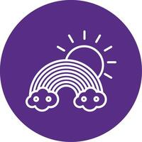 Rainbow Line Multi Circle Icon vector