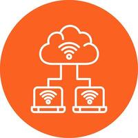 Cloud Service Line Multi Circle Icon vector