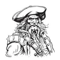 Pirate portrait abstract sketch vector