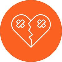 Broken Heart Line Multi Circle Icon vector