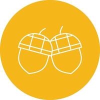 Acorn Line Multi Circle Icon vector