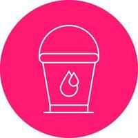Water Bucket Line Multi Circle Icon vector