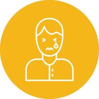 Sadness Line Multi Circle Icon vector