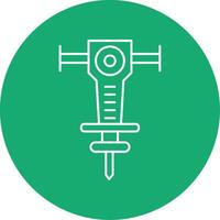 Jackhammer Line Multi Circle Icon vector