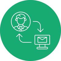 Exchange Mails Line Multi Circle Icon vector