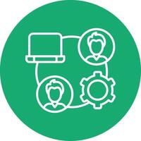 Remote Job Line Multi Circle Icon vector