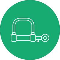 Wire Lock Line Multi Circle Icon vector