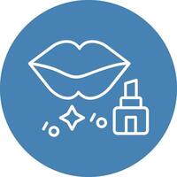 Lip Stick Line Multi Circle Icon vector