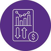 Sales Report Line Multi Circle Icon vector