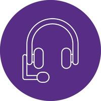 Headphones Line Multi Circle Icon vector