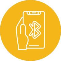 Bluetooth Line Multi Circle Icon vector