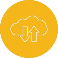 Cloud Upload And Download Line Multi Circle Icon vector