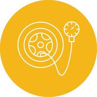 Tire Pressure Checker Line Multi Circle Icon vector