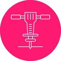 Jackhammer Line Multi Circle Icon vector