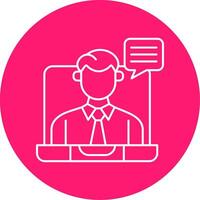 Virtual Meeting Line Multi Circle Icon vector