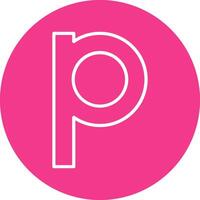 Small p Icon vector