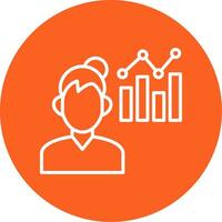 Employee Performance Line Multi Circle Icon vector