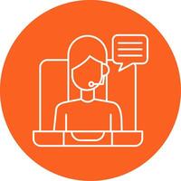 Remote Worker Line Multi Circle Icon vector