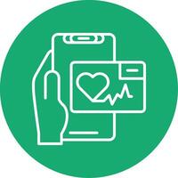 Heart Rate App Line Multi Circle Icon vector