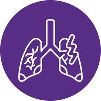 Lungs Pain Line Multi Circle Icon vector