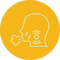 Cough Line Multi Circle Icon vector
