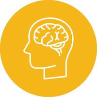 Brain Line Multi Circle Icon vector
