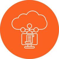 Cloud Service Line Multi Circle Icon vector