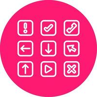 Web Button Line Multi Circle Icon vector