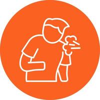 Cough Line Multi Circle Icon vector