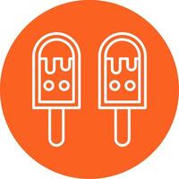 Ice Cream Line Multi Circle Icon vector