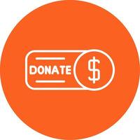 Donate Button Line Multi Circle Icon vector