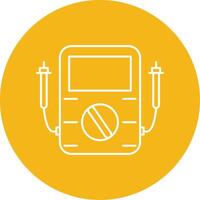 Voltmeter Line Multi Circle Icon vector