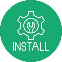 Install Line Multi Circle Icon vector