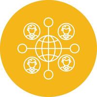 Remote Job Line Multi Circle Icon vector