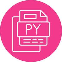PY File Line Multi Circle Icon vector