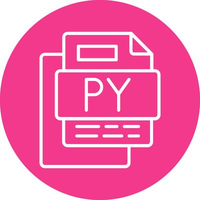 PY File Line Multi Circle Icon