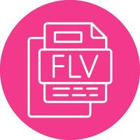 FLV File Line Multi Circle Icon vector