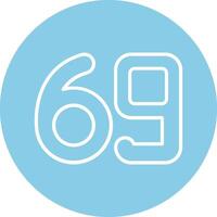 Sixty nine Line Multi Circle Icon vector