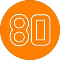 Eighty Line Multi Circle Icon vector
