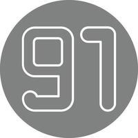 Ninety one Line Multi Circle Icon vector