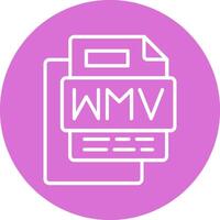 Wmv File Line Multi Circle Icon vector
