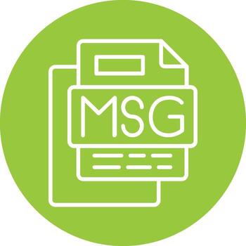 Msg File Line Multi Circle Icon vector